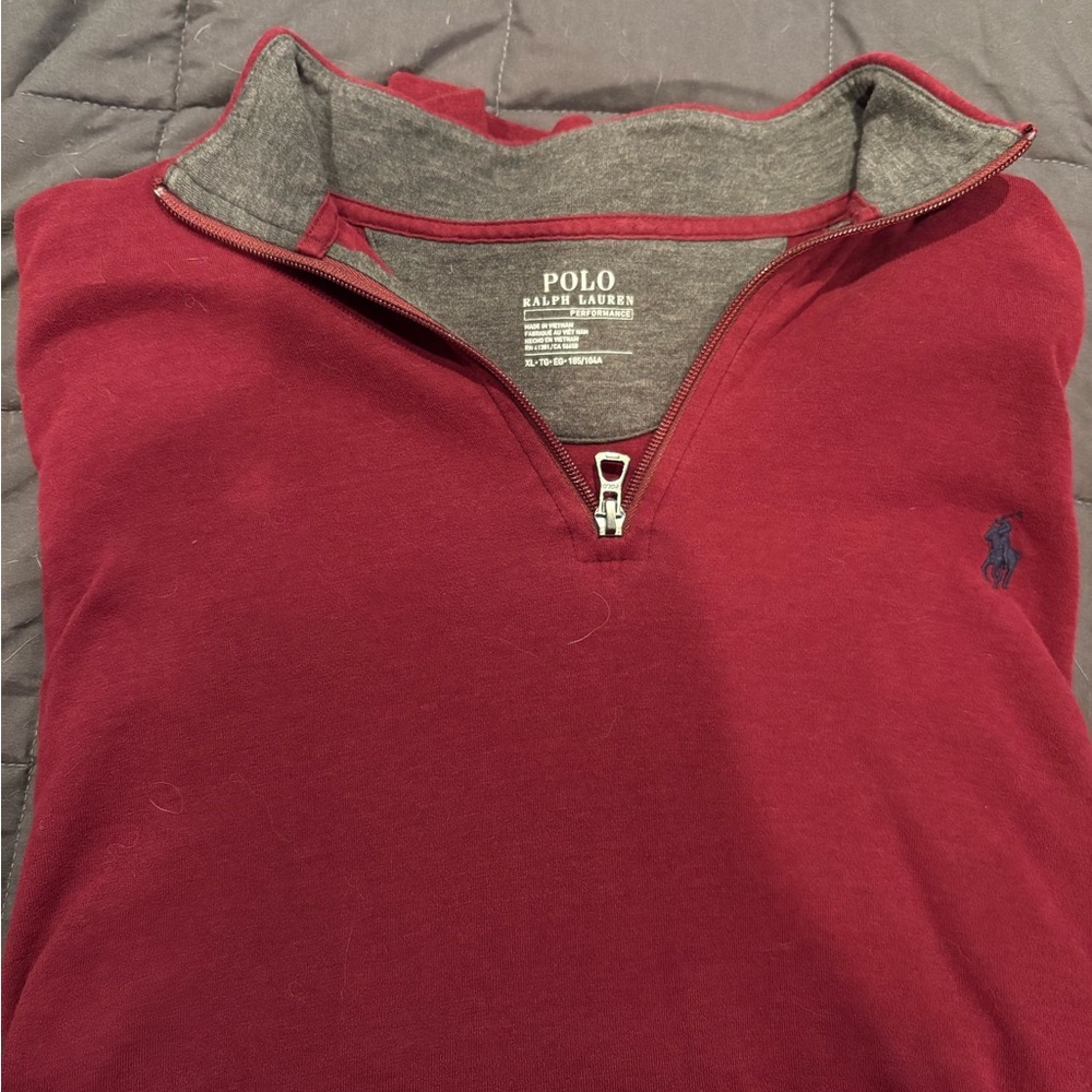 Polo Ralph Lauren Maroon Performance Quarter-Zip